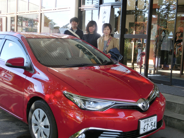 大町温泉郷のホテル前にて