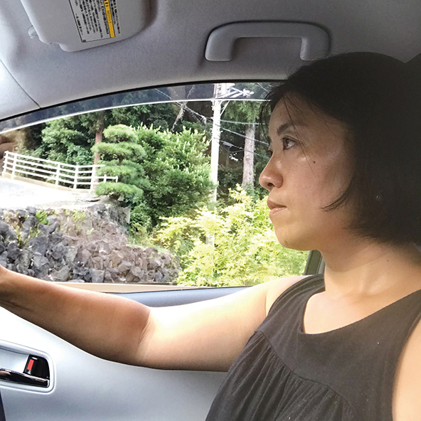 運転席にて