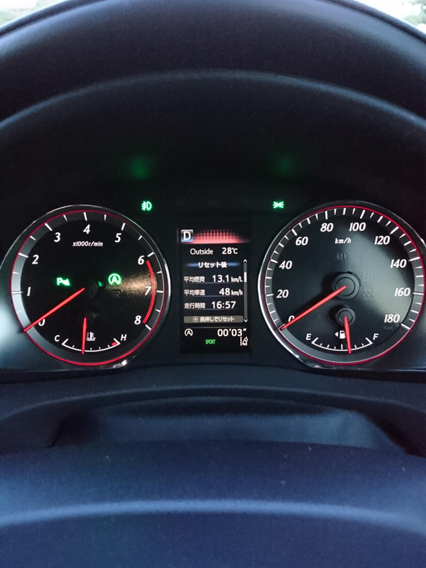 帰りの車中で あれれ?思ったより燃費良いんですけど(笑)