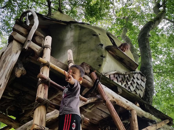 復興の森ツリーハウスにて。（宮城県東松島市）