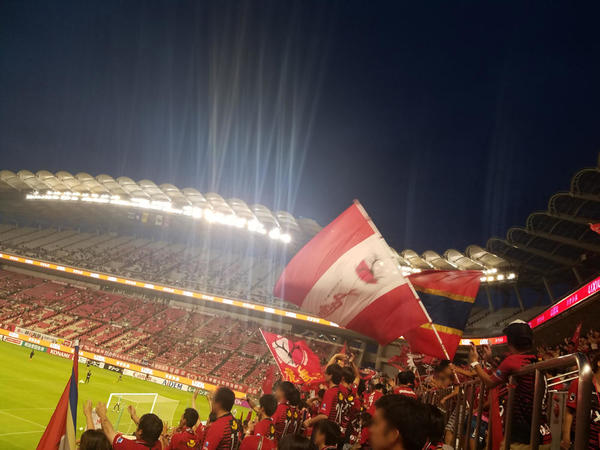 ゴール裏の一体感!!!シビレます!!!