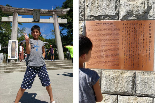 甲府駅前の信玄像も行きまして、坂を登って登ってつき当たりの武田神社にも
