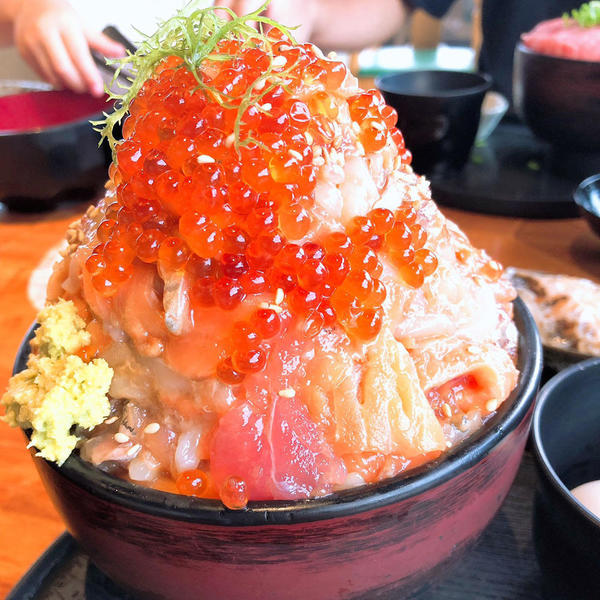 インスタ映えのモリモリの海鮮丼！