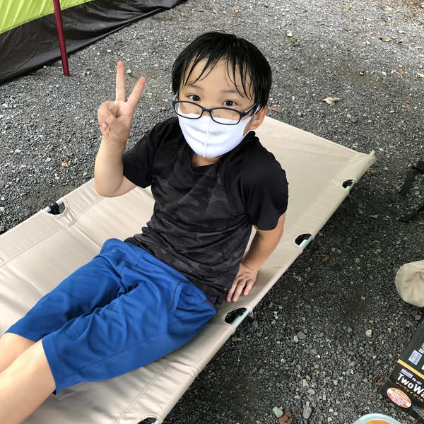 川遊び後の休憩