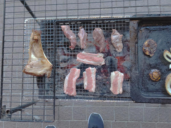 楽しみにしてたBBQ!さっきのかまとろもあるぞ!