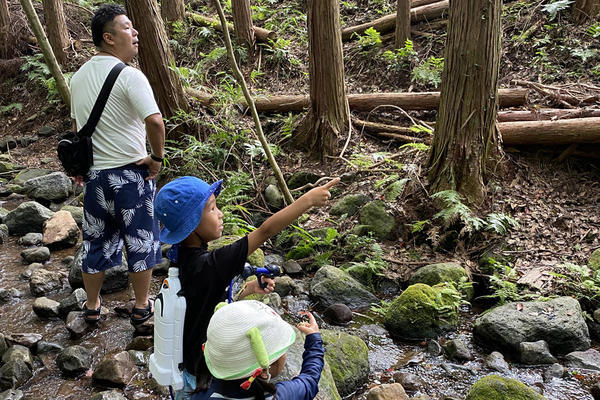 水が冷たくて気持ちよかった沢遊び