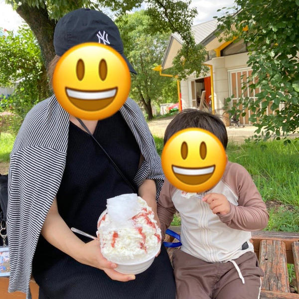 大きなかき氷に大興奮