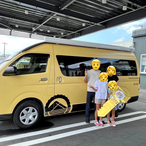 大きなキャンピングカーに子供達のテンションも急上昇！