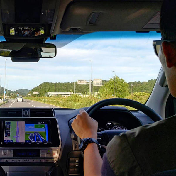 見晴らしの良い、車内からの景色